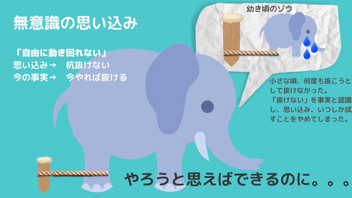 「サーカスの象の話」に学ぶ。無意識の思い込みを理解して意識的に外していこう！ ジテキサイテキ